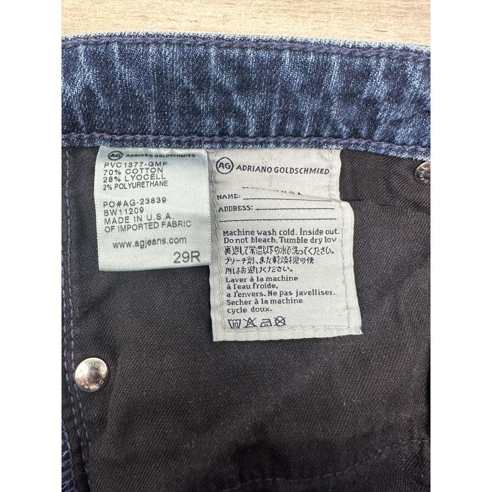 AG‎ Adriano Goldschmied The Stevie Ankle Slim Straight Dark Wash Jeans Women 29R - Picture 5 of 10